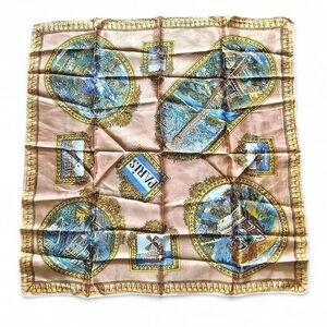 Paris Motif Square Silk-Style Scarf